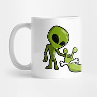 Green Alien with pet Mug